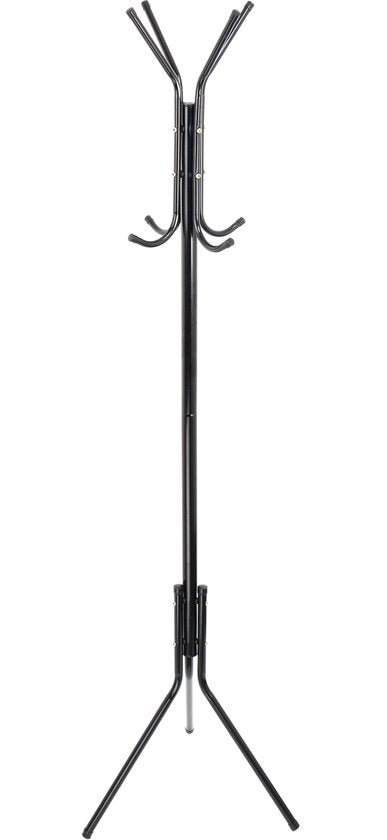 Kapstok Staand – Kledingrek met 8 Haken – Hoogte 172 cm – Staande Kapstok Metaal – Vrijstaande Kapstok – Zwart – Voor Hal, Slaapkamer en Kantoor