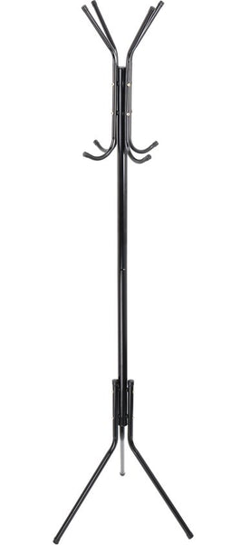 Kapstok Staand – Kledingrek met 8 Haken – Hoogte 172 cm – Staande Kapstok Metaal – Vrijstaande Kapstok – Zwart – Voor Hal, Slaapkamer en Kantoor