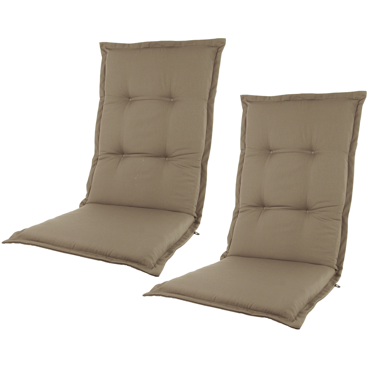 Kopu® Prisma Taupe 2 stuks Comfortabele Tuinkussen Hoge Rug - Taupe
