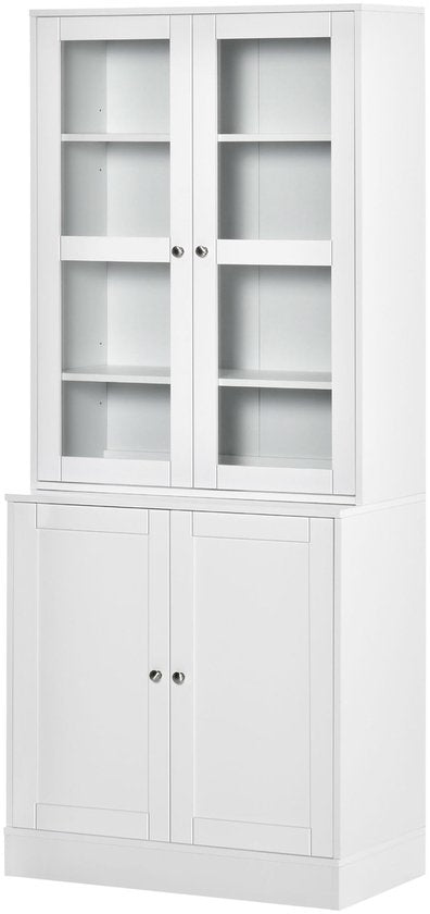 4goodz Boekenkast met open en dichte vakken 40x76x178 cm - Wit