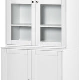 4goodz Boekenkast met open en dichte vakken 40x76x178 cm - Wit