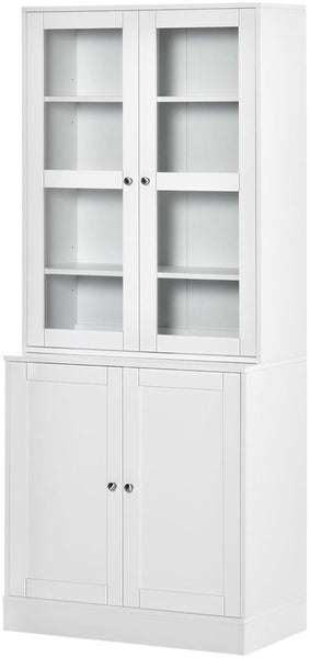 4goodz Boekenkast met open en dichte vakken 40x76x178 cm - Wit