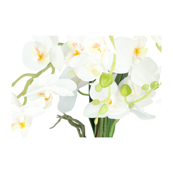 Kopu® Kunstbloem Orchidee 67 cm Wit In Bloempot Rond - Phalaenopsis