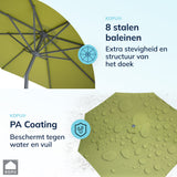 Kopu® Valencia Parasol Rond 300 cm met Beschermhoes en Voet - Olijf