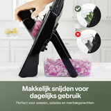 Chefino Taglio - Mandoline - Groentesnijder met Opvangbak – Verstelbare Groente Snijder – Julienne Snijder – Blokjessnijder – Groente Hakker – Mandoline Keuken – Komkommer, Ui en Groente Snijden