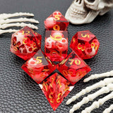 7 delige Resin Dice Set “Crimson Skulls