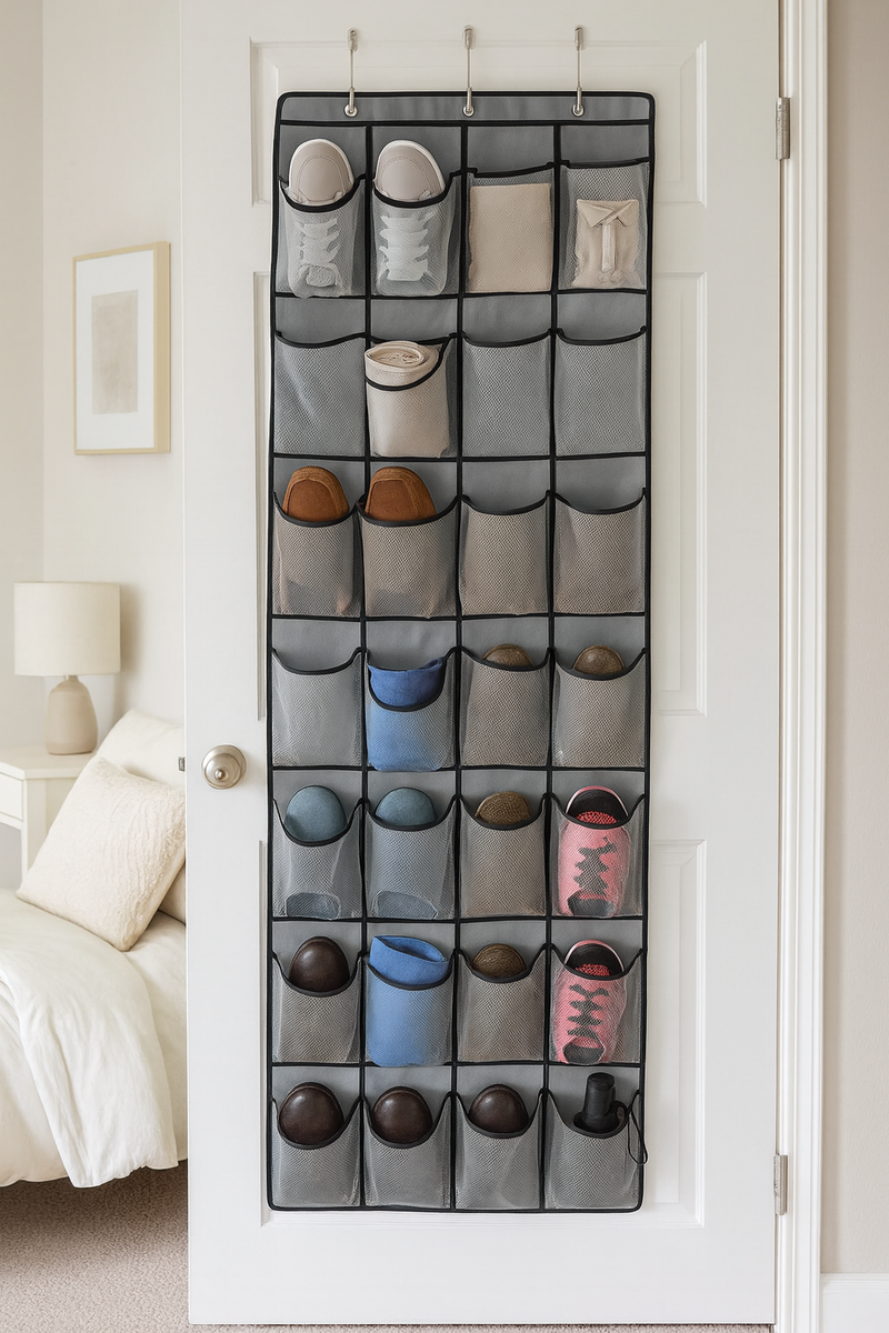 Schoenenkast Hangend - Schoenenzak 35 vakken - Opbergen van Schoenen aan Deur - Schoenenzak Grijs - Oplossing voor rondslingerende schoenen - Hoogwaardige Schoenenkast