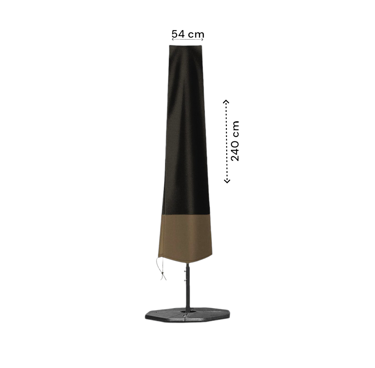Parasolhoes - Zwart/Bruin - 240 cm x 55 cm - Parasolhoes Staande Parasol - Max. 3.5 meter