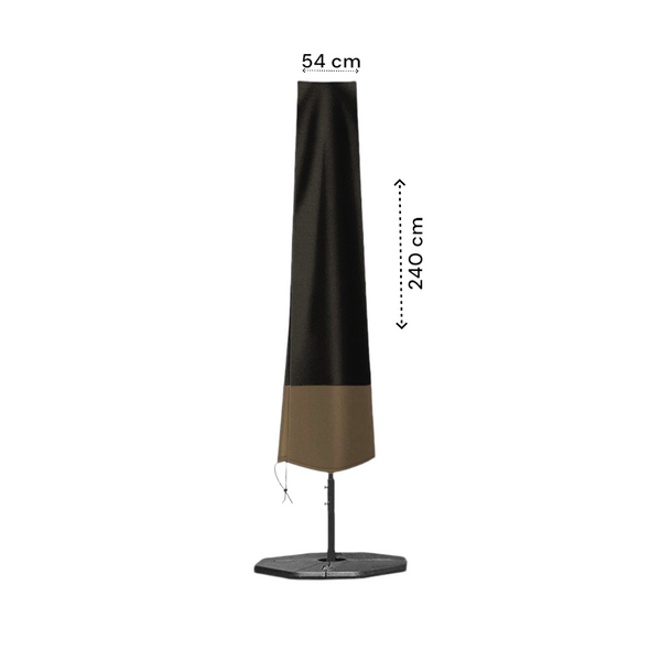 Parasolhoes - Zwart/Bruin - 240 cm x 55 cm - Parasolhoes Staande Parasol - Max. 3.5 meter