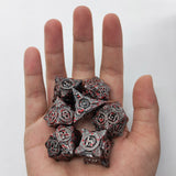 7 delige Metal Dice Set “Bloodsplatter