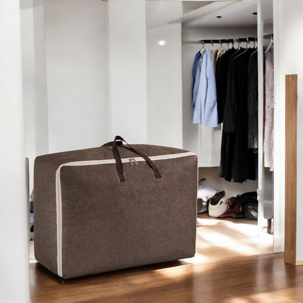 Opbergzak XXL Dekbed - Bruin - 70 x 50 x 30 cm - Opbergtas voor Dekbed en Kleding - Kledingzak XXL