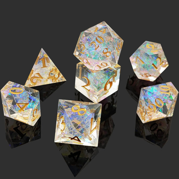 7 delige Resin Dice Set “Crystal Prism Glow”