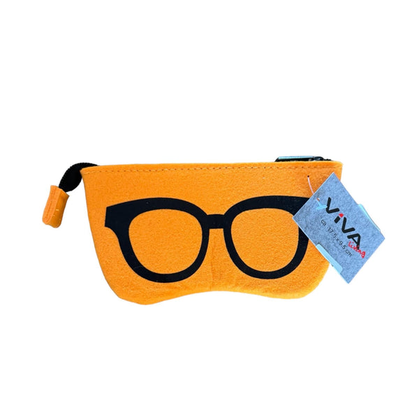 Brillenetui - Oranje - Vilt - Brillen etui - Bril Beschermer - Brillendoos - Brillenkoker - Brillenhoes