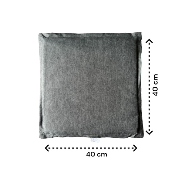 Zitkussen Stoel - Donker Grijs - 40 cm x 40 cm x 2 cm - Geschikt voor Binnen en Buiten - Waterafstotend Materiaal - Kussentje - Stoelkussen