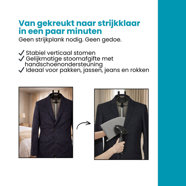 Kledingstomer Standaard met Handschoen – Verstelbare Stoomstandaard voor Kleding – 360° Draaibare Kledinghouder – Staande Kledinghanger voor Stomen & Ontkreuken