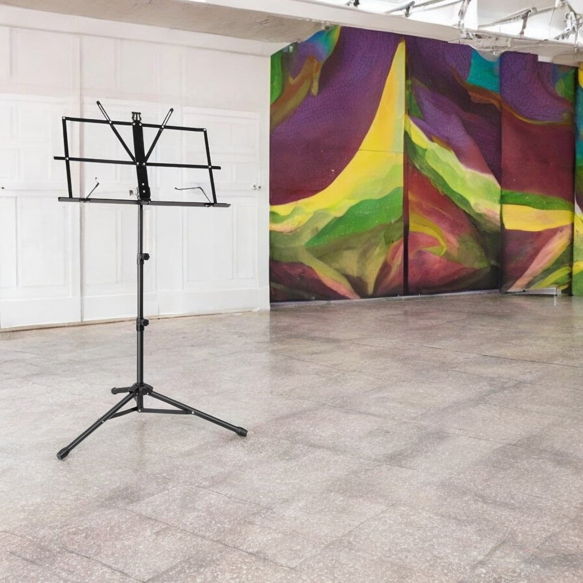 Muziekstandaard Inklapbaar & Verstelbaar - Zwart - 140 cm - Bladmuziek houder - Lessenaar voor Bladmuziek