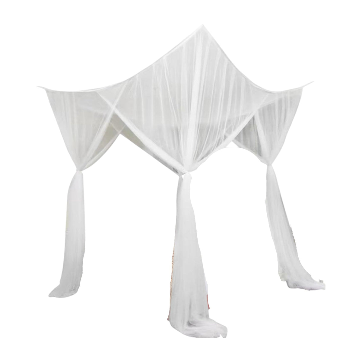 Klamboe voor 2 personen - 210 x 200 x 200 cm - Wit - Muskietennet - 6 Ophanglussen en 4 Openingen - Rechthoekig 2 Persoons Klamboe - Box Muggennet
