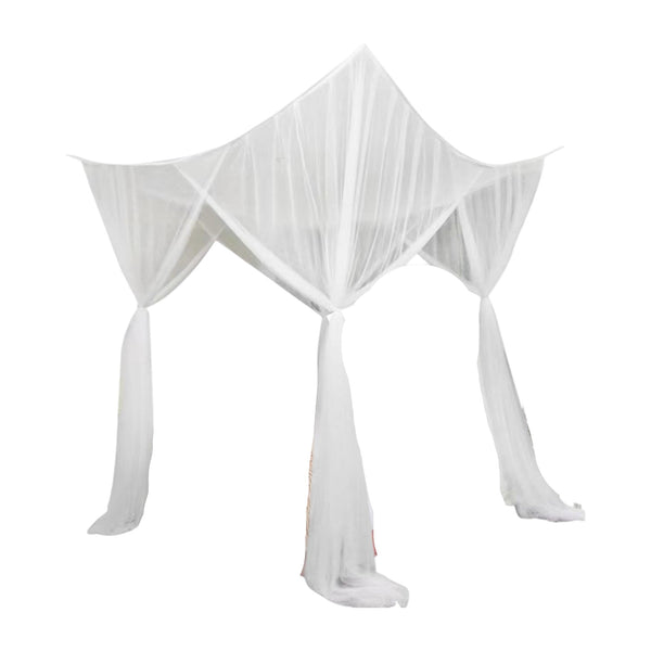 Klamboe voor 2 personen - 210 x 200 x 200 cm - Wit - Muskietennet - 6 Ophanglussen en 4 Openingen - Rechthoekig 2 Persoons Klamboe - Box Muggennet