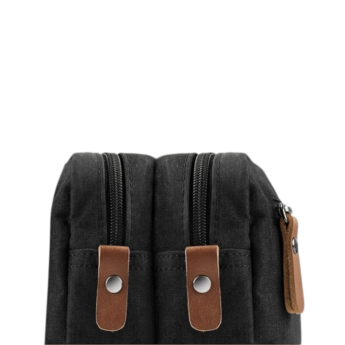 Luxe Toilettas Heren & Dames – Dubbel Compartiment – Waterafstotende Reistas – Zwarte Toilettas met Leren Details – Grote Washbag – Ideaal voor Vakantie & Sportschool – FLOKOO