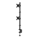Monitorarm Dubbel Verticaal – Verstelbare Beugel voor 2 Schermen – 13-32 inch – VESA 75x75 - 100x100 – Ergonomische Bureausteun – Kabelmanagement – Zwart