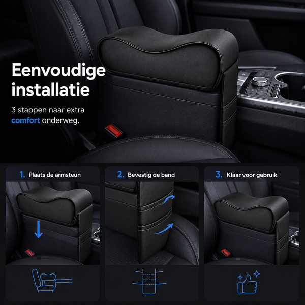 Armsteunkussen voor in de Auto – Zwart - Universeel - Middenarmsteun kussen