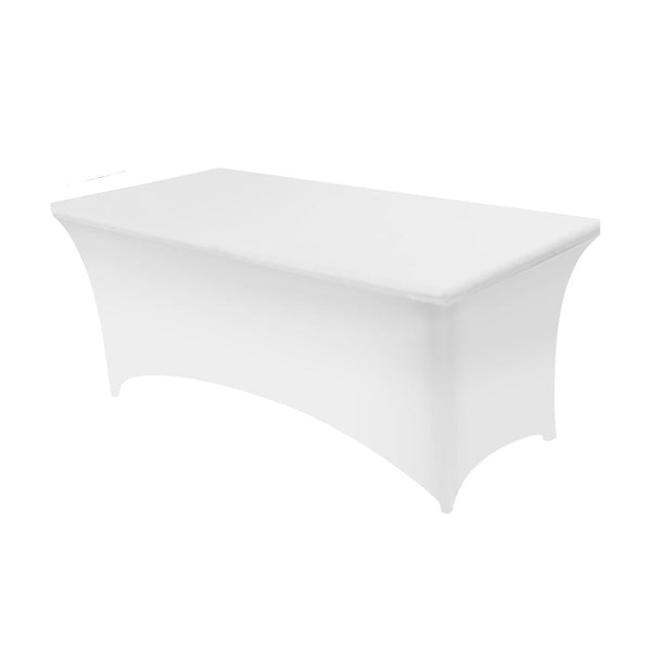 Rechthoekige Tafelhoes Stretch – 180 x 75 x 75 cm – Elastisch & Strak – Wasbaar – Wit – Voor Feesten, Beurzen & Evenementen (kopie)