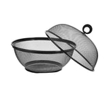 Fruitmand met Vliegenkap - Zwart - Diameter: 22,5 cm - Fruitopbegrer - Zwarte Fruitmand