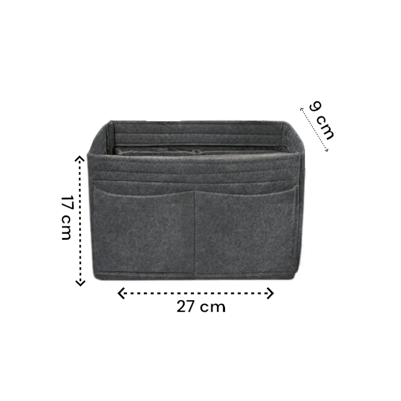 Handtas organizer - Bag in Bag - 11 ruime vakken - Grijs - 27 x 17 x 9 cm (LxBxH)- Tasorganizer