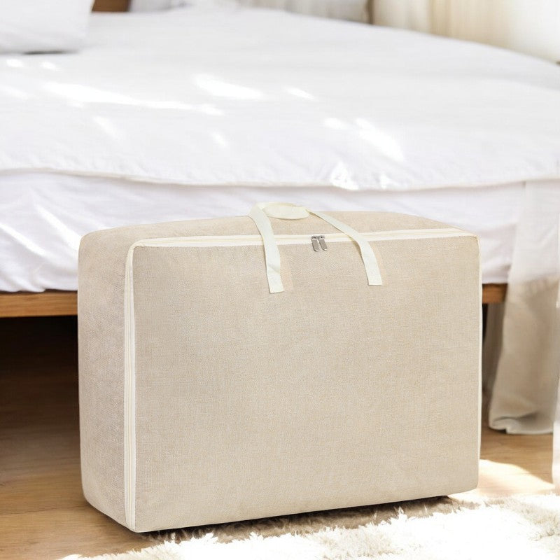 Opbergzak XXL Dekbed - Beige - 70 x 50 x 30 cm - Opbergtas voor Dekbed en Kleding - Kledingzak XXL