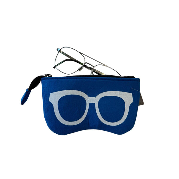 Brillenetui - Blauw - Vilt - Brillen etui - Bril Beschermer - Brillendoos - Brillenkoker - Brillenhoes