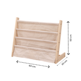 Kinderboekenkast - 60 x 50 x 30 cm - Bruin - Hout met Linnen - Kinderboekenrek - Boekenrek Kinderkamer