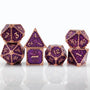 7-delige Metal Dice Set – “Draconian Royal” (Paars)