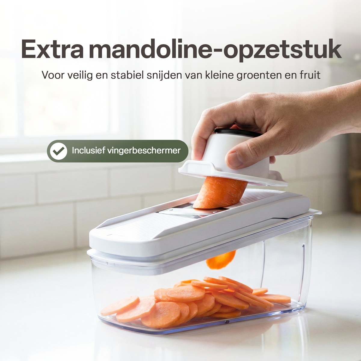 Chefino Squalo - Groentesnijder Set met Opvangbak – Mandoline Snijder – 8 RVS Messen – Uiensnijder & Blokjessnijder – Groentehakker – Keuken Snijapparaat – Inclusief Rasp en Julienne