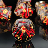 7 delige Resin Dice Set “Eruption Core