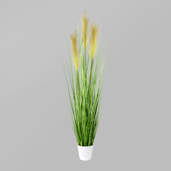 Kopu® Kunstplant Pampusgras 95 cm - 3 pluimen - in witte pot