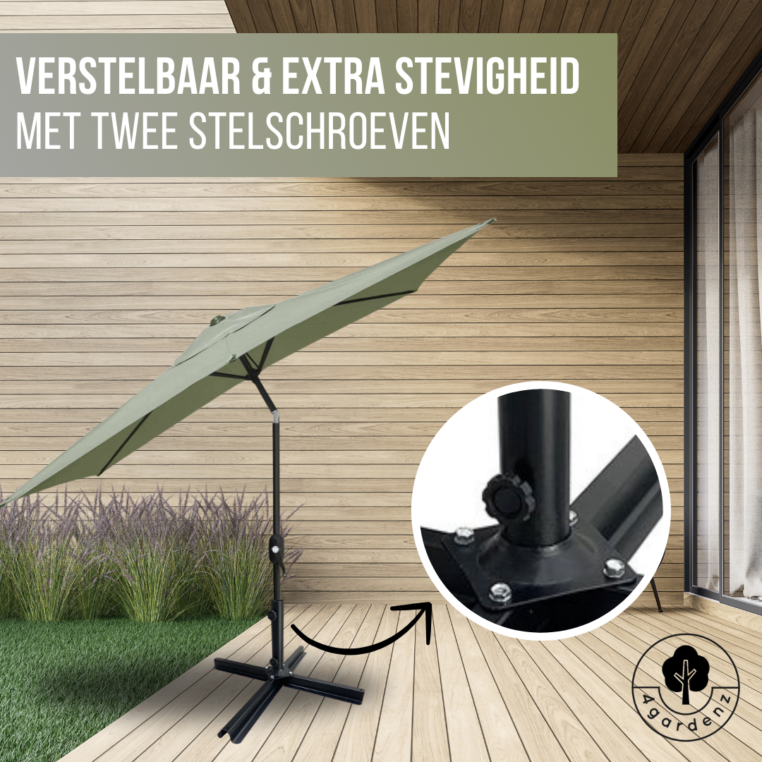 4gardenz® Parasol Kruisvoet voor Verzwaringstegels 77x77x31 cm - Zwart