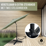 4gardenz® Parasol Kruisvoet voor Verzwaringstegels 77x77x31 cm - Zwart