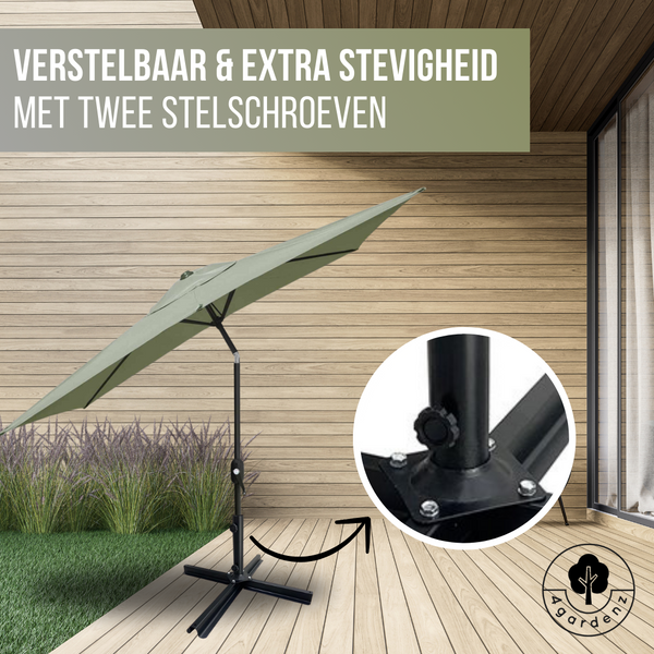 4gardenz® Parasol Kruisvoet voor Verzwaringstegels 77x77x31 cm - Zwart