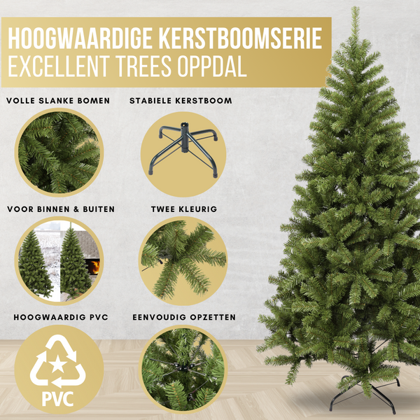 Kerstboom Excellent Trees® Oppdal 180 cm - Slanke kunstkerstboom - ⌀100cm - ↕180cm