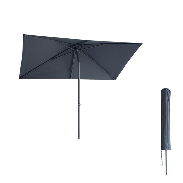 Kopu® Leon Parasol Rechthoek 150x250 cm - Balkonparasol met Hoes - Grijs