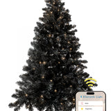 Excellent Trees® Stavanger Black 210 cm Zwarte Kerstboom met Verlichting -  500 LED Lampjes