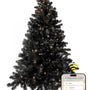 Excellent Trees® Stavanger Black 210 cm Zwarte Kerstboom met Verlichting -  500 LED Lampjes