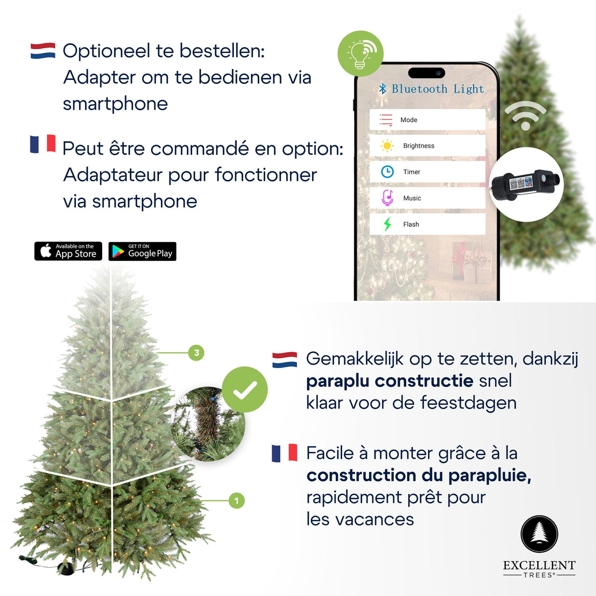 Excellent Trees® LED Ulvik 300 cm - Premium XL Kerstboom met 860 lampjes - ⌀178cm - 300cm