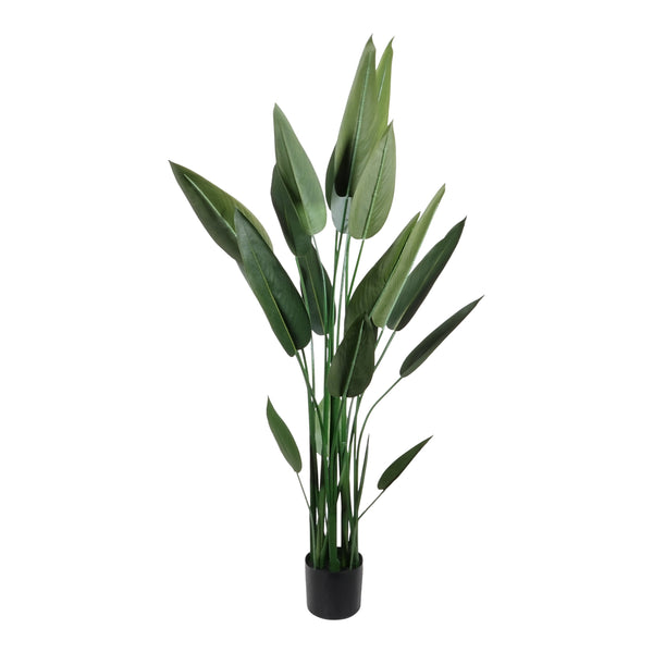 Kopu® Kunstplant Canna 140 cm 20 bladeren - in zwarte pot - Bloemriet
