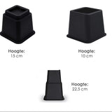 Meubelverhoger Set - Verstelbare Poten - 8 stuks - Zwart