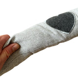 Tochtrol - Grijs Hartjes - Katoen - 90 x 10 cm - Tochthond - Tochtstopper - Isolatie tegen Tocht
