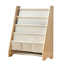 Kinderboekenkast - 76 x 62 x 28 cm - Bruin - Hout met Linnen - Kinderboekenrek - Boekenrek Kinderkamer