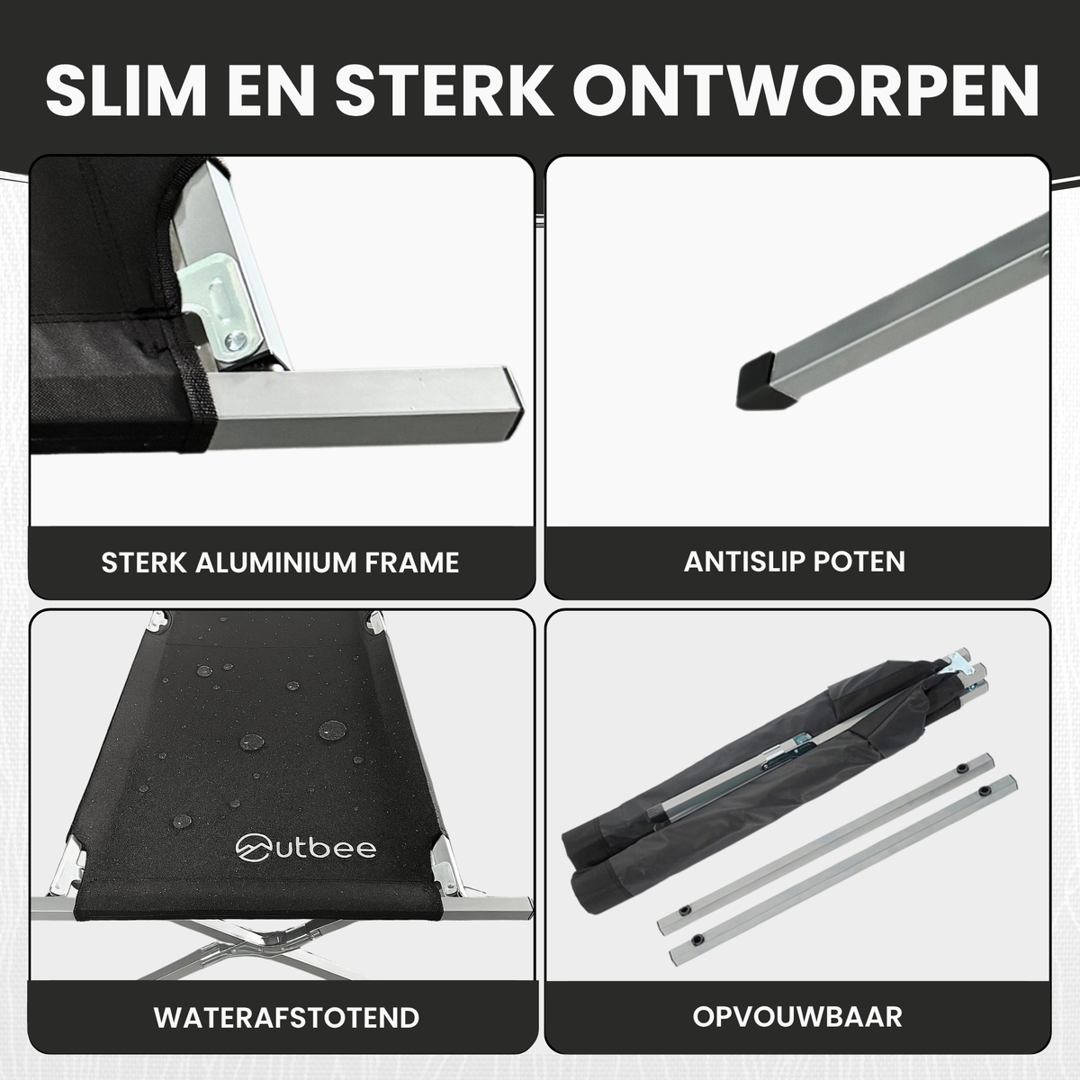 Outbee - Kampeerbed Zwart