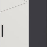 Badkamerkast halfhoog 2 deurskast 30x60x80 cm - Antracietgrijs - Wit