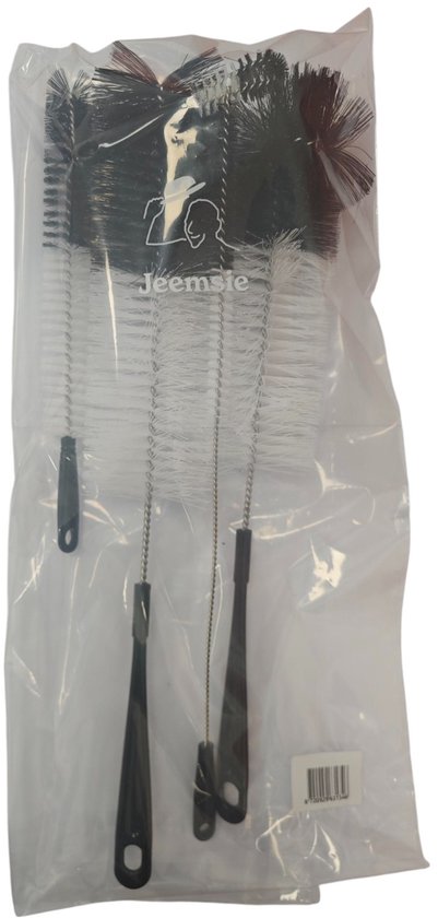 Flessenborstel Set 5-delig – Flessenreiniger voor Babyfles, Thermosfles, Waterfles en Karaffen – Lange Flessenborstels – Met Ophangoog